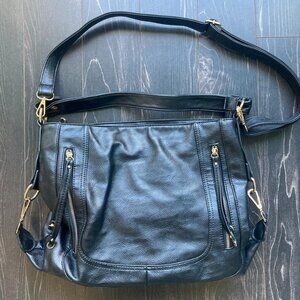 Black Leather Shoulder Bag